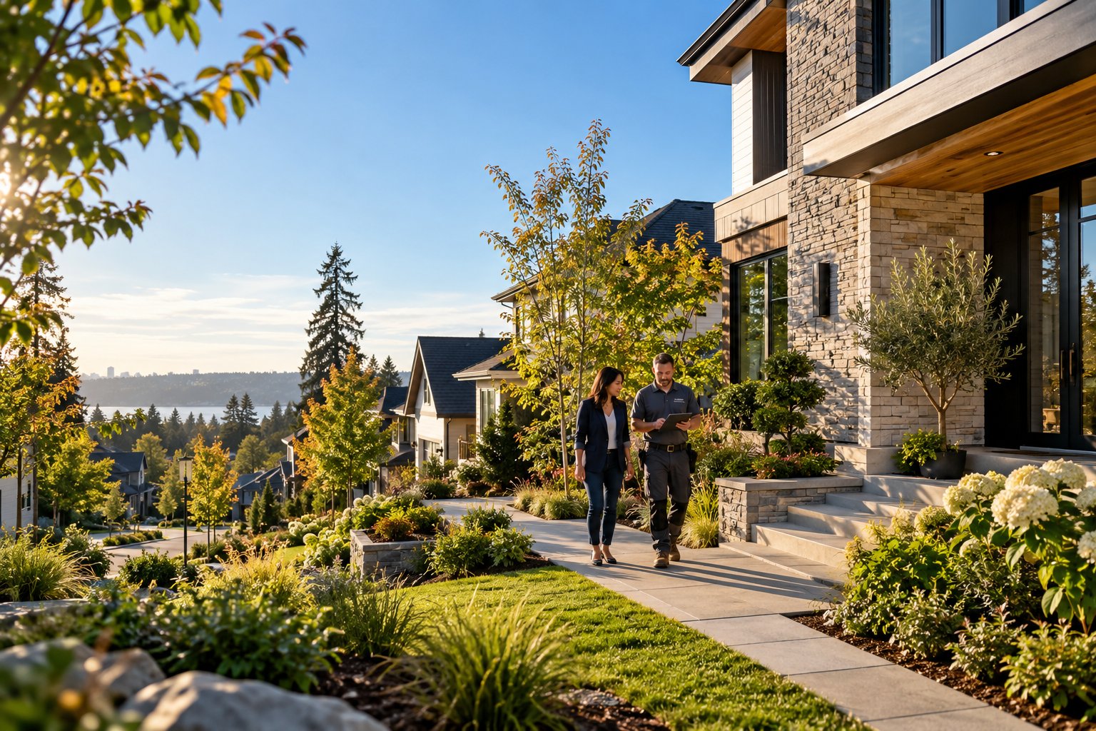 Property professionals reviewing a residential property